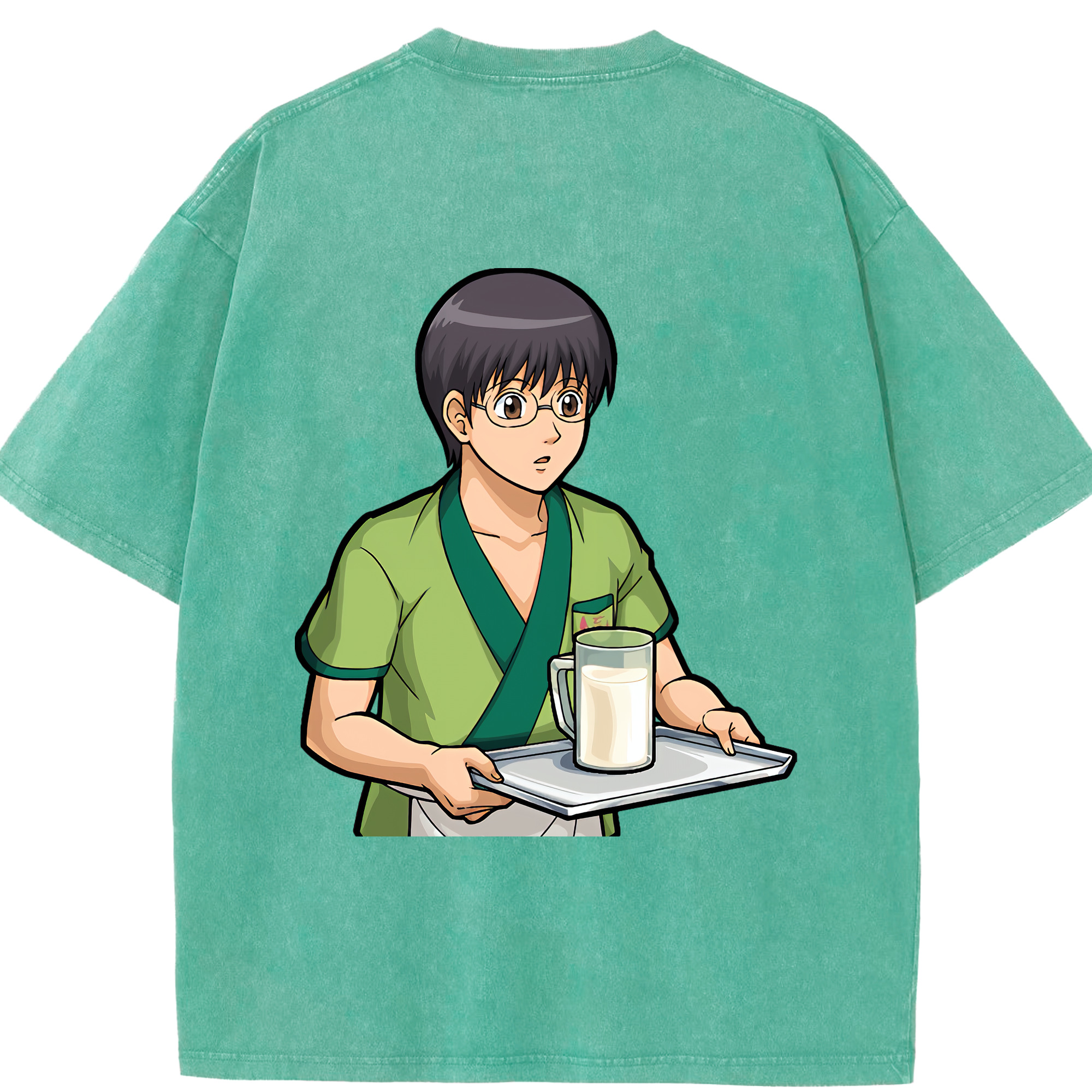 （画像用） ぎんたま 坂田銀時（さかたぎんとき） 神楽 志村新八（しむら しんぱち） GINTAMA Sakata Gintoki Kagura Shimura Shinpachi 綿100% ヴィンテージ風 半袖Tシャツ（背面プリント）
